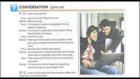 Unit 7- Listening: I give up.