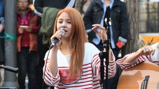 150329 Sorn CLC singing a Trot Song @ Hongdae Playground