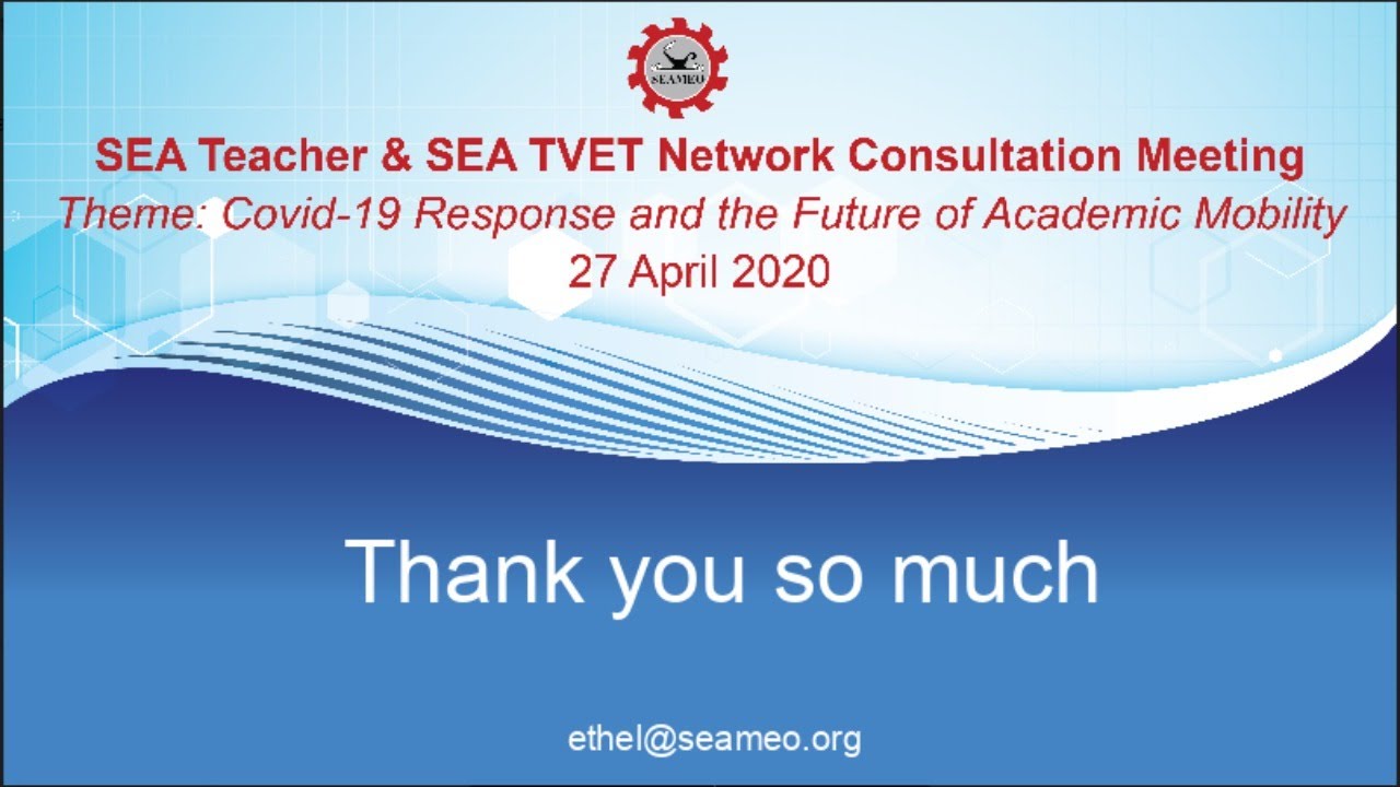 [Webex] SEA-Teacher and SEA-TVET Survey Results: The future of SEA Teacher/TVET Post C O V I D 1 9