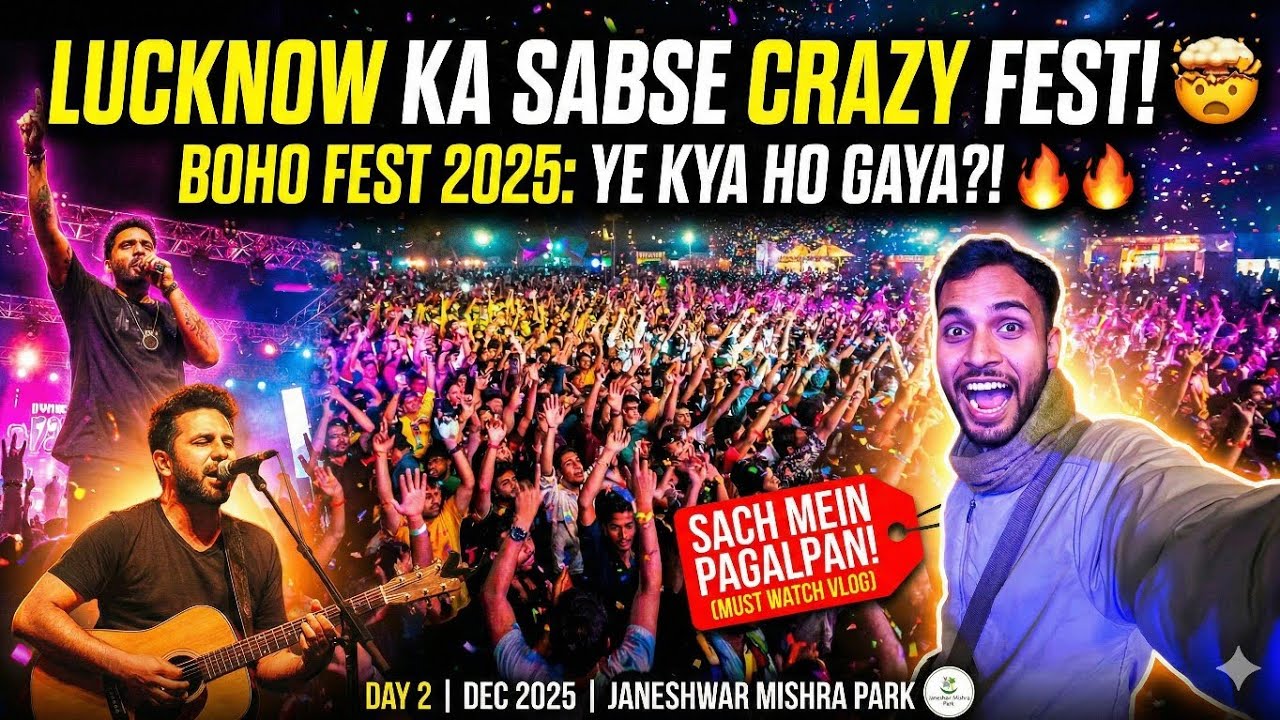 Lucknow Night Music Festival 🌙🎶 | BOHO FEST 2025 | Janeshwar Mishra Park | Full Enjoy