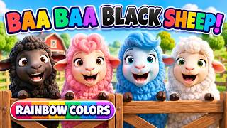 Baa Baa Black Sheep 🌈 Learn Colors with Rainbow Sheep | Nursery Rhymes for Kids