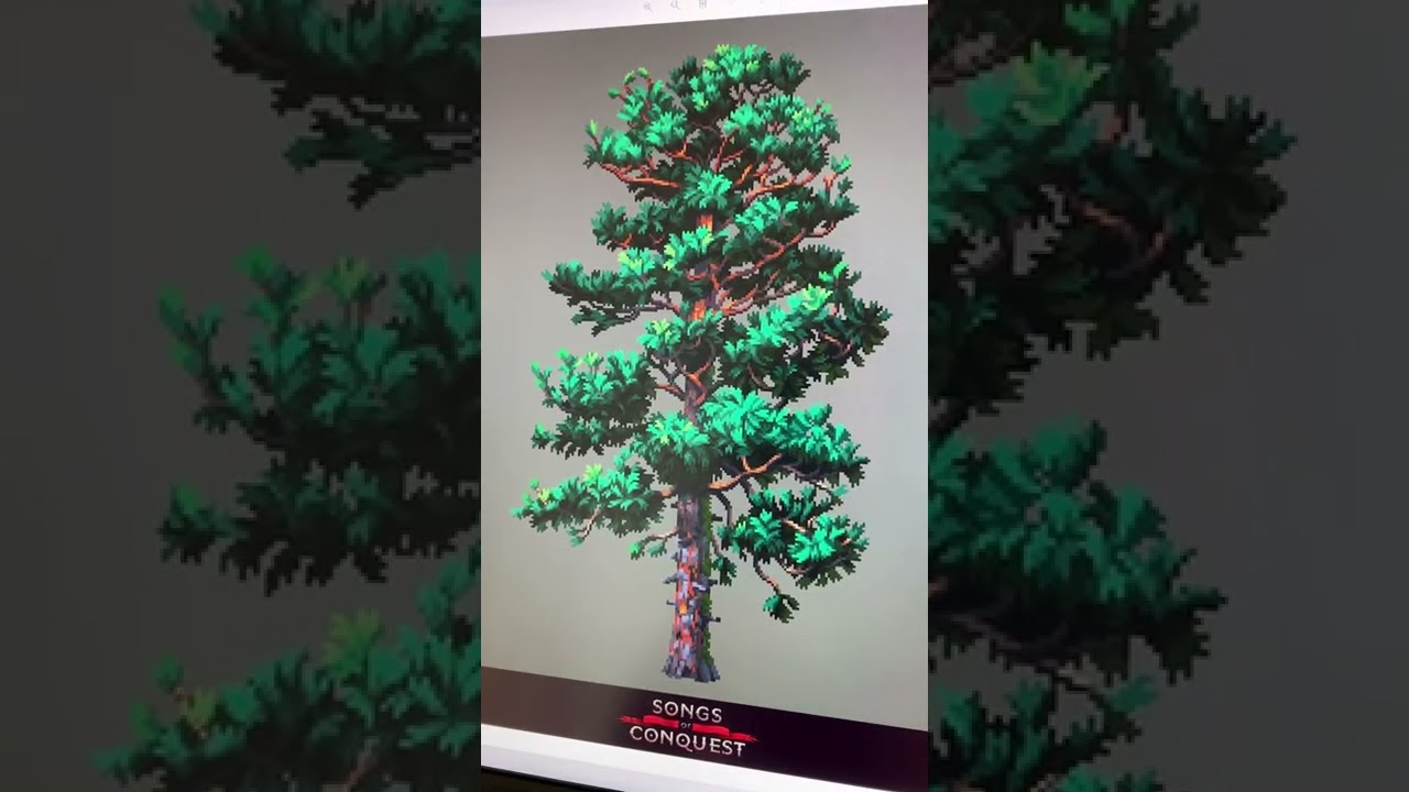 Evolution of pixel art trees 