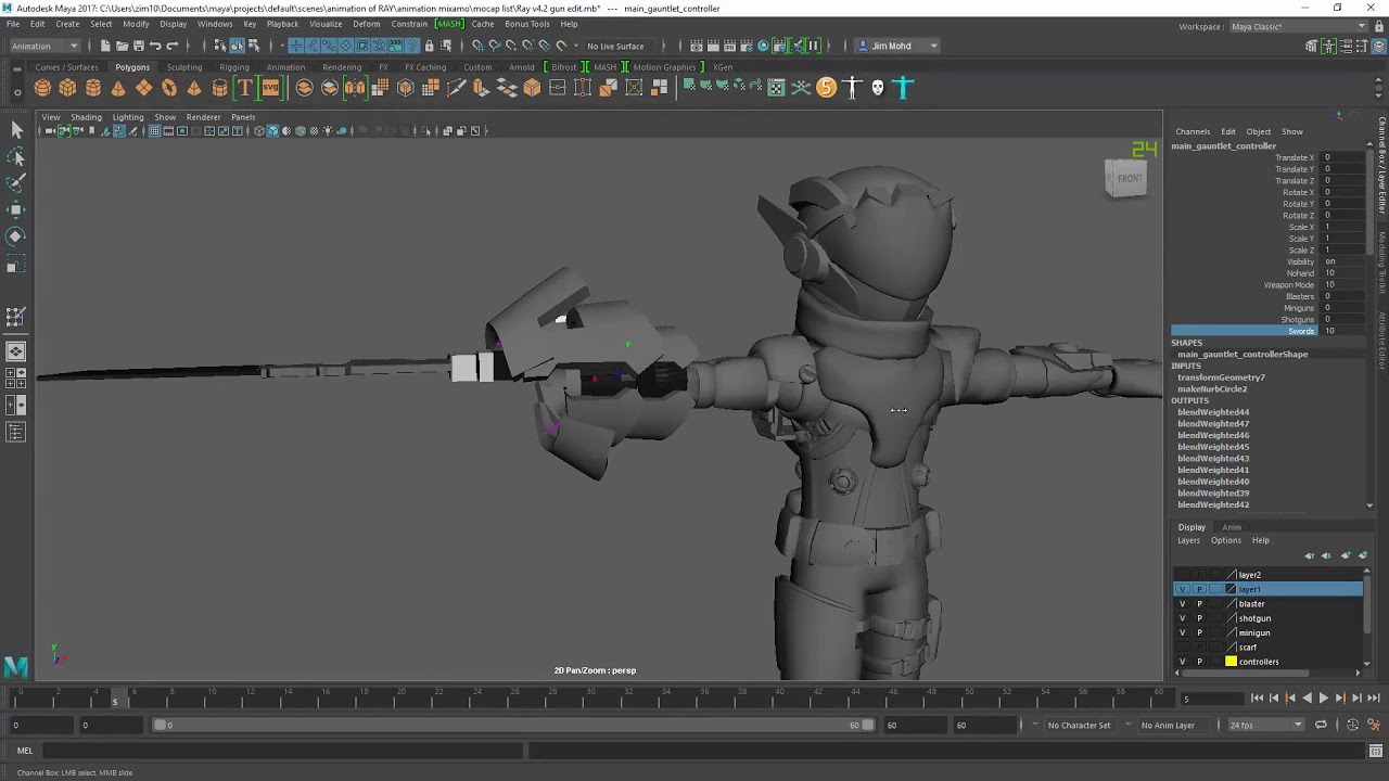 Animation Gun Rigs Early Animation rig for gun arm - YouTube