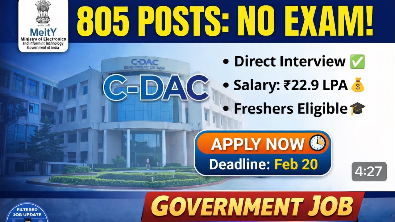 C-DAC Noida Recruitment 2026 🚀 | 270+ Vacancies | Salary, Eligibility & Process | Hinglish