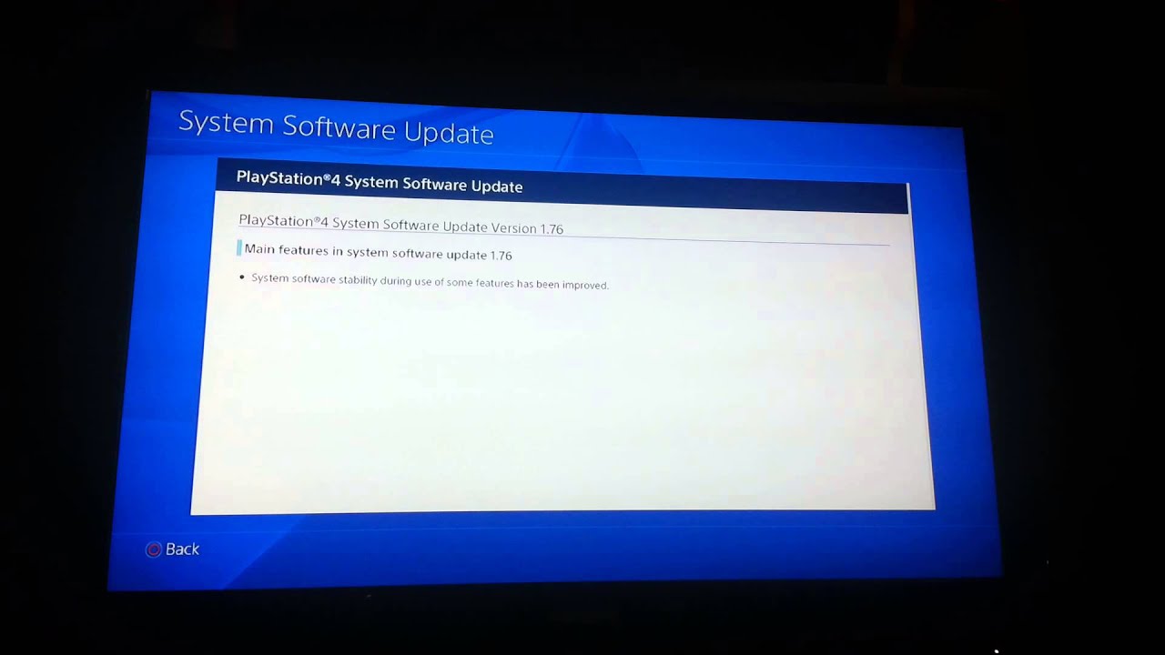 Ps4 Update 1.76 not much at all.