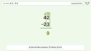 Long Subtraction Problem 4.2-2.3: Step-by-Step Video Solution