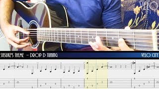 Video thumbnail of "Naruto Shippuden - Sasuke's Theme (Hatred) Fingerstyle Acoustic Guitar Cover + Tab & Tutorial/Lesson"