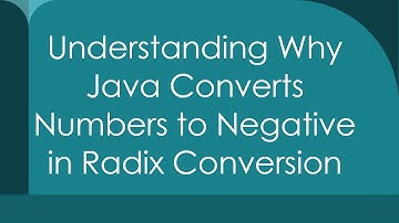 Understanding Why Java Converts Numbers to Negative in Radix Conversion
