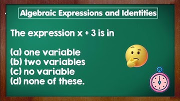 Class 8 Maths Chapter9 Algebraic Expression  and Identities MCQ | Maths chapter 9 Mcq Class 8