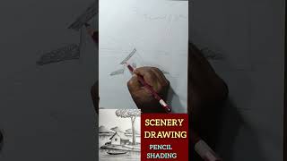 A Scenary with Pencil Shedding.. #drawing #naturedrawing #shortsvideo #art