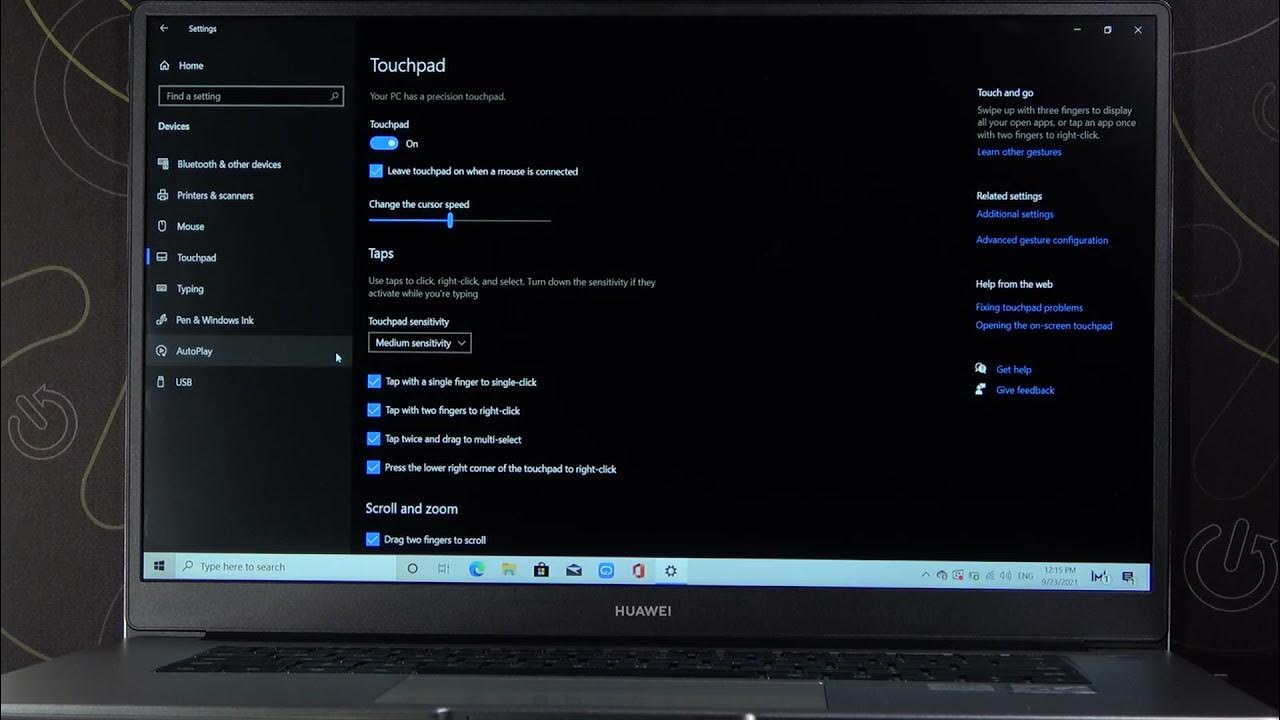 How to Reset Touchpad Settings in Huawei MateBook D15? YouTube