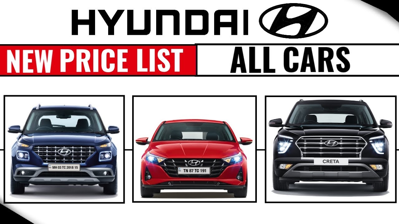Top 60+ images hyundai cars price list In.thptnganamst.edu.vn