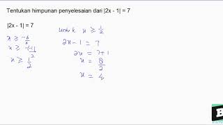 - bentuk pertanyaan tentukan himpunan penyelesaian dari |2x-1|=7 lihat
pembahasan yang lebih lengkap di brainly
https://brainly.co.id/tugas/8661626?utm_sou...