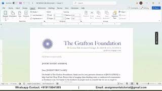 New Perspectives Word 365 | Module 6: SAM Project B The Grafton Foundation