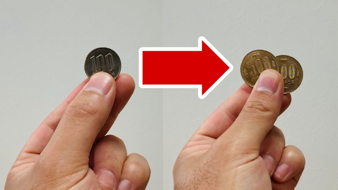 【種明かし】今すぐ出来る！一瞬で100円が500円に変化！簡単で子供ウケするマジック3ネタ！Magic trick explanation  revealed