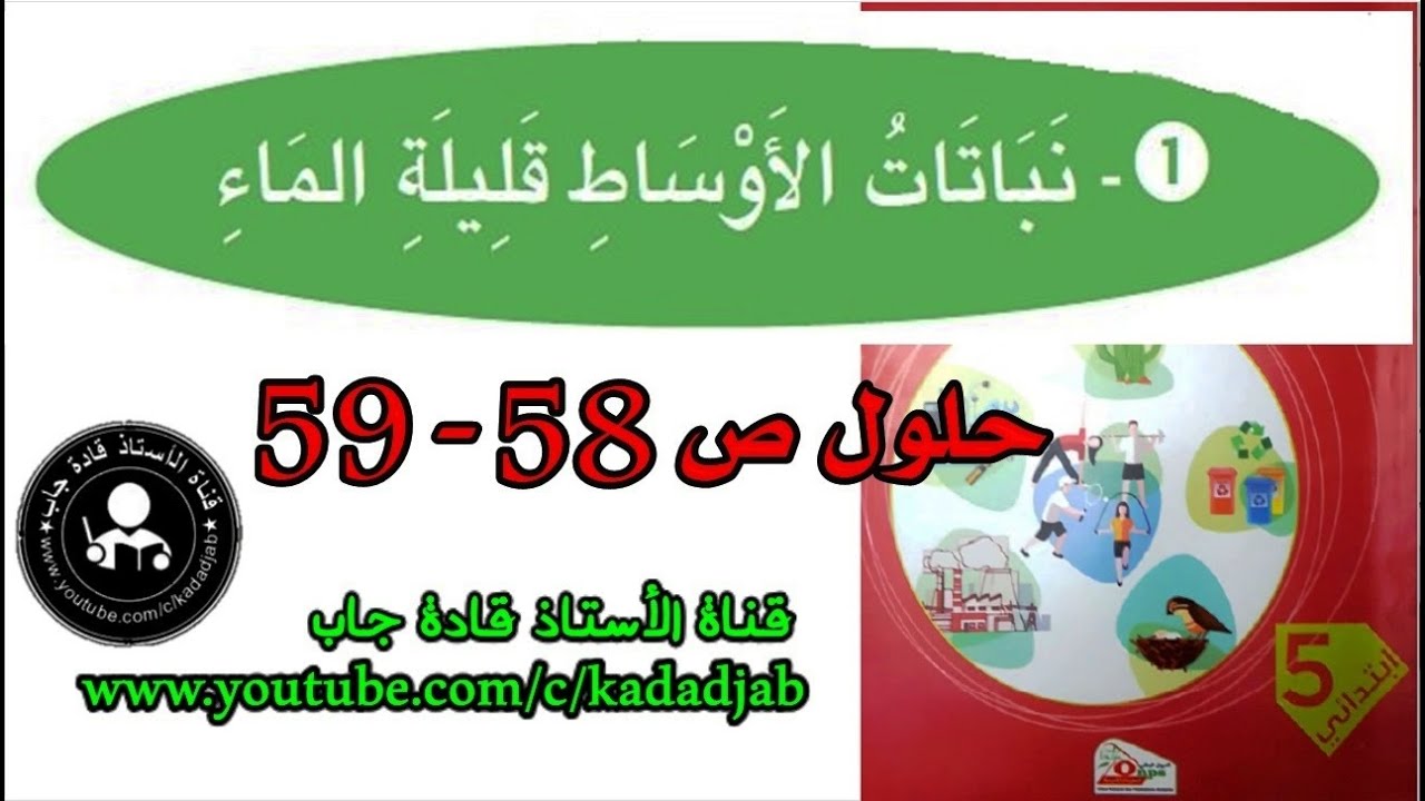 نباتات الأوساط قليلة الماء حلول الصفحات 58_59 كتاب التربية العلمية السنة الخامسة ابتدائي