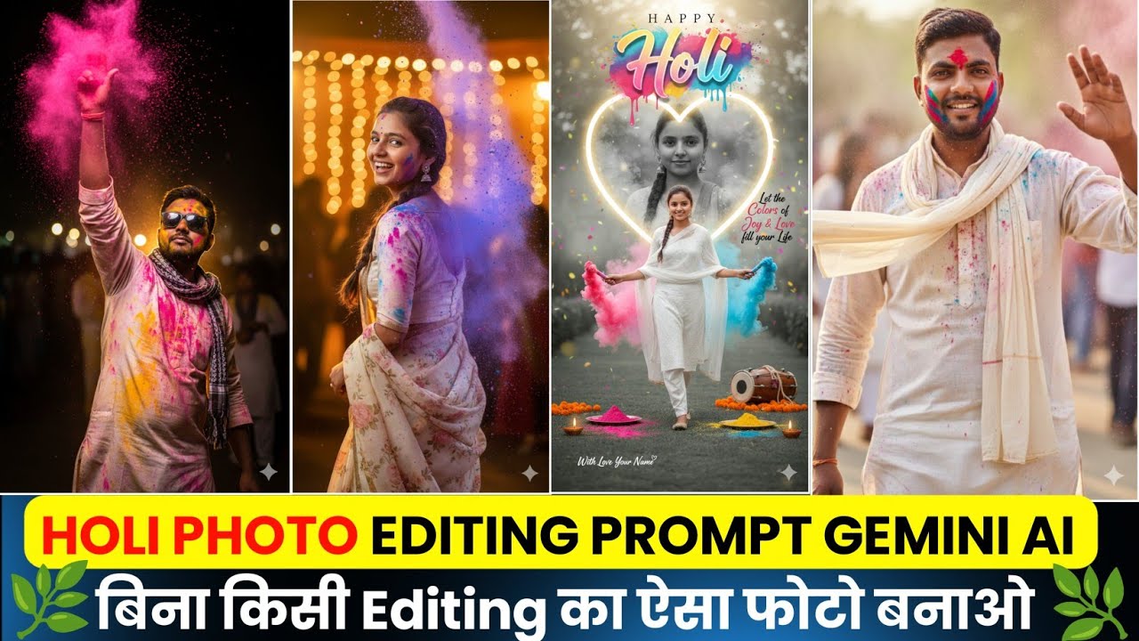 Holi Photo Editing Prompt 2026 🔥 | AI Se Holi Photo Kaise Banaye 📸 | Sabse Aasan Tarika