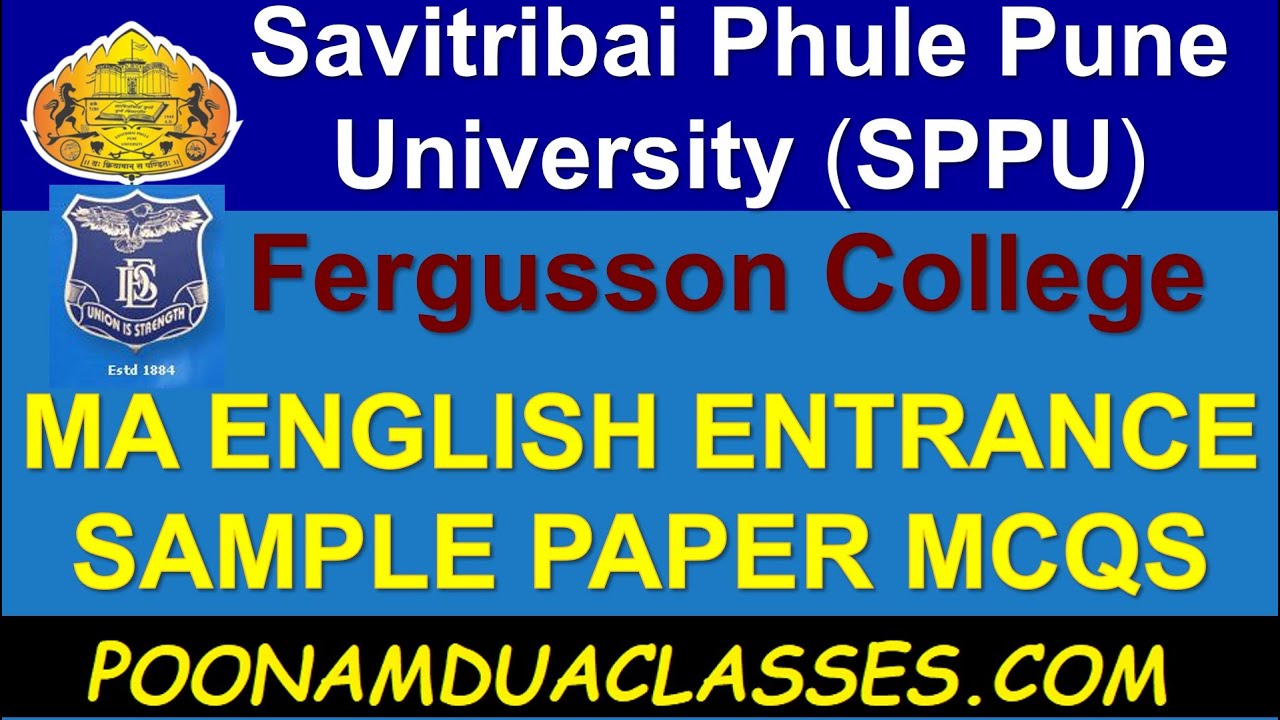 Sample Question paper MCQs ENTRANCE  Savitribai Phule Pune University (SPPU)  Fergusson College 2025
