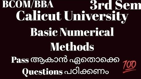 Calicut University,3rd sem,Bcom,BBA,Basic Numerical Methods Important questions for exam