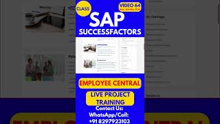 SAP SuccessFactors EC Training Online Tutorial Class 64 14th May 2026 #sapsuccessfactorstraining