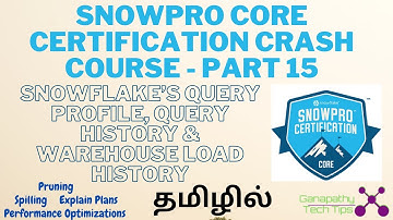 Snowpro Core Certification Course in தமிழ் - Part 15 - Query Profile & Query History