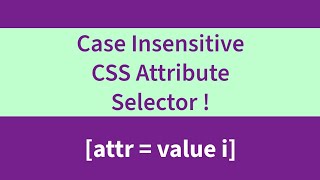 Case Insensitive CSS Attribute Selector | CSS Tutorial | CodeCanvas