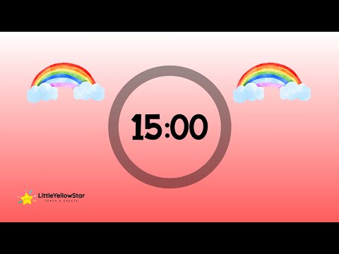 Rainbow Timer For Kids - 15 Minutes Countdown Timer For Kids With Music | Classroom Timer Cute Music