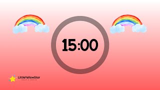 Rainbow Timer For Kids - 15 Minutes Countdown Timer For Kids With Music | Classroom Timer Cute Music