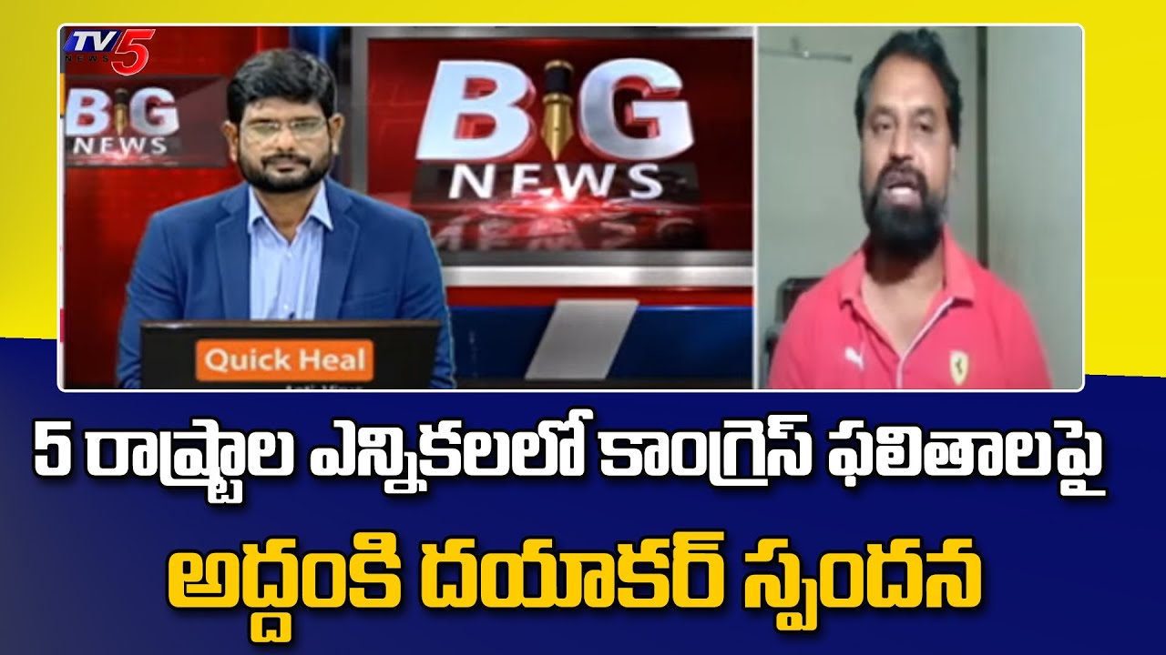 Congress Leader Addanki Dayakar Responds Over Congress Results In 5 States Election | TV5 News