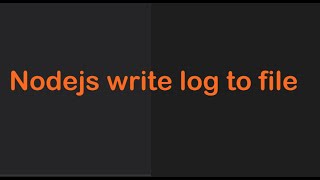 Nodejs write log to file | Series Social Media REST API NODE.JS (6) | ANONYSTICK