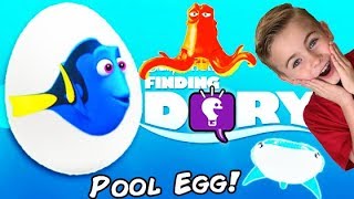 World's Biggest FINDING DORY Surprise Egg Pool! Crab Shark Hoards Disney Pixar Toys HobbyKidsTV