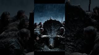 Prehistoric Storm Hunt ⚡️Tribe vs Giant Triceratops #prehistoric #shorts #epicbattle