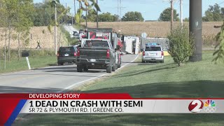 Person killed in Greene Co. crash with semi ID'd