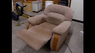 The customer's dog had a favorite chair. as you can see, he left his
body oils and odors behind. plus, another decided to mark her
territory by leaving a...