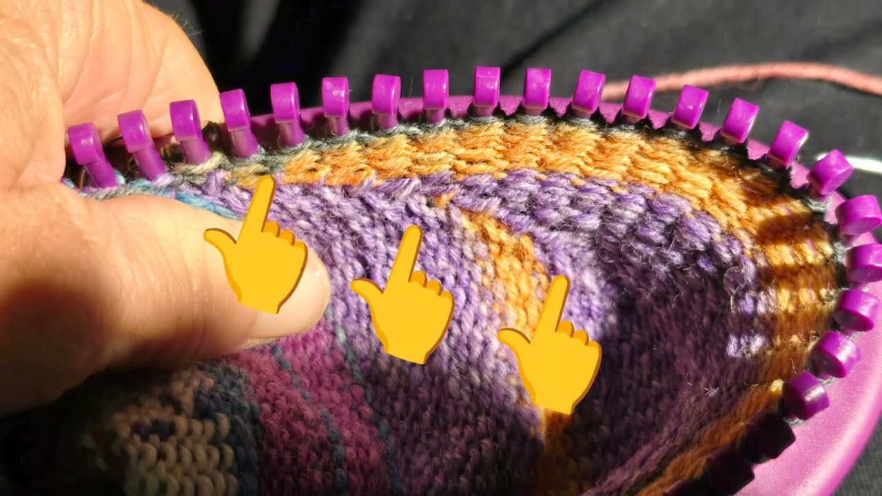 Как делать немецкие укороченные ряды на ткацком станке для вязания носков