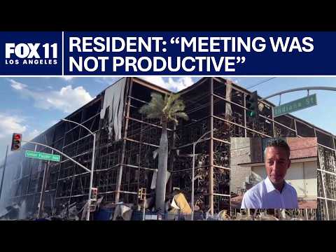 Lineage COO meets with Boyle Heights residents after warehouse fire, faces calls for accountability