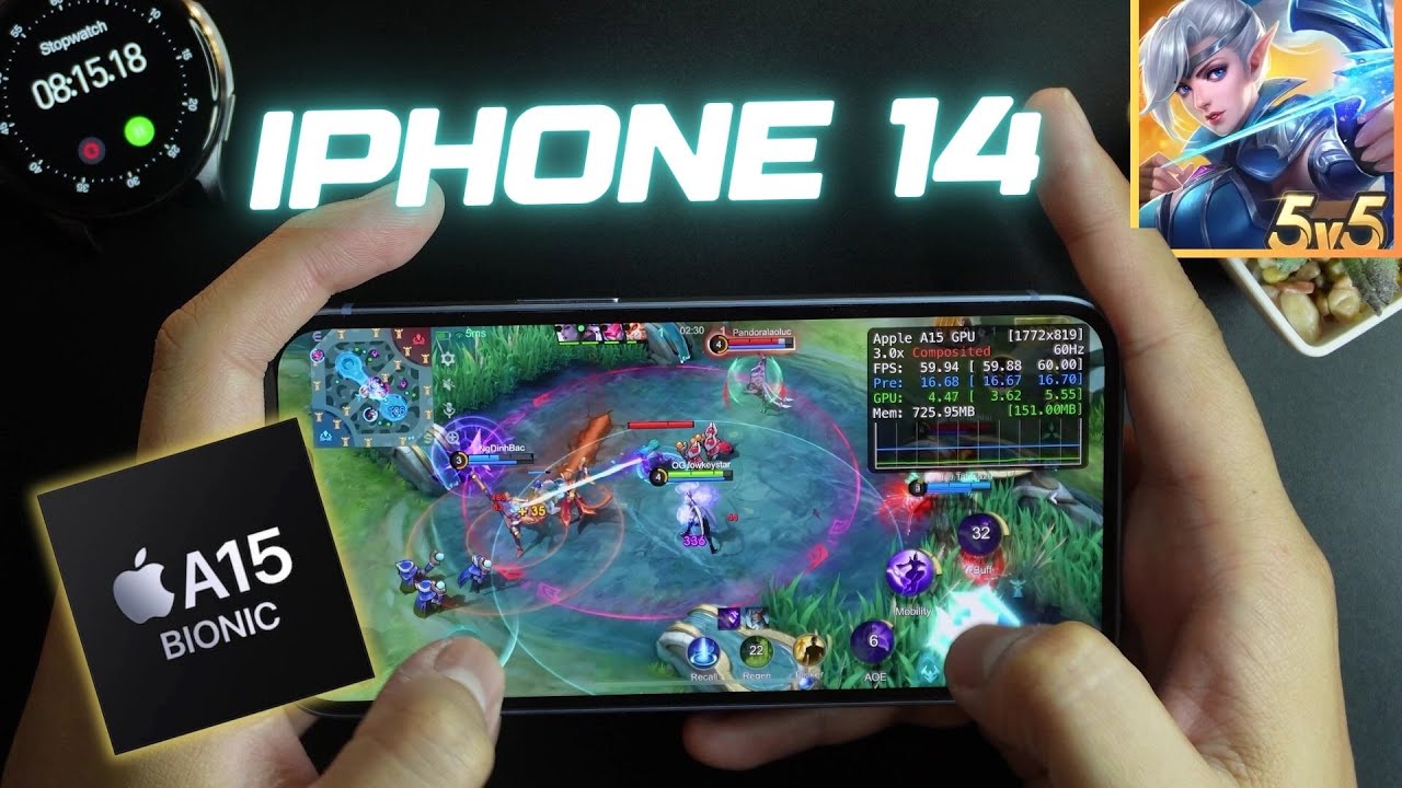 iPhone 14 Mobile Legends Test With FPS Meter & Battery Test