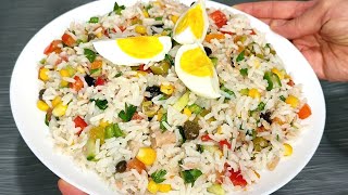 سلاطة روز تونسية بنة لا تقاوم  salade de riz