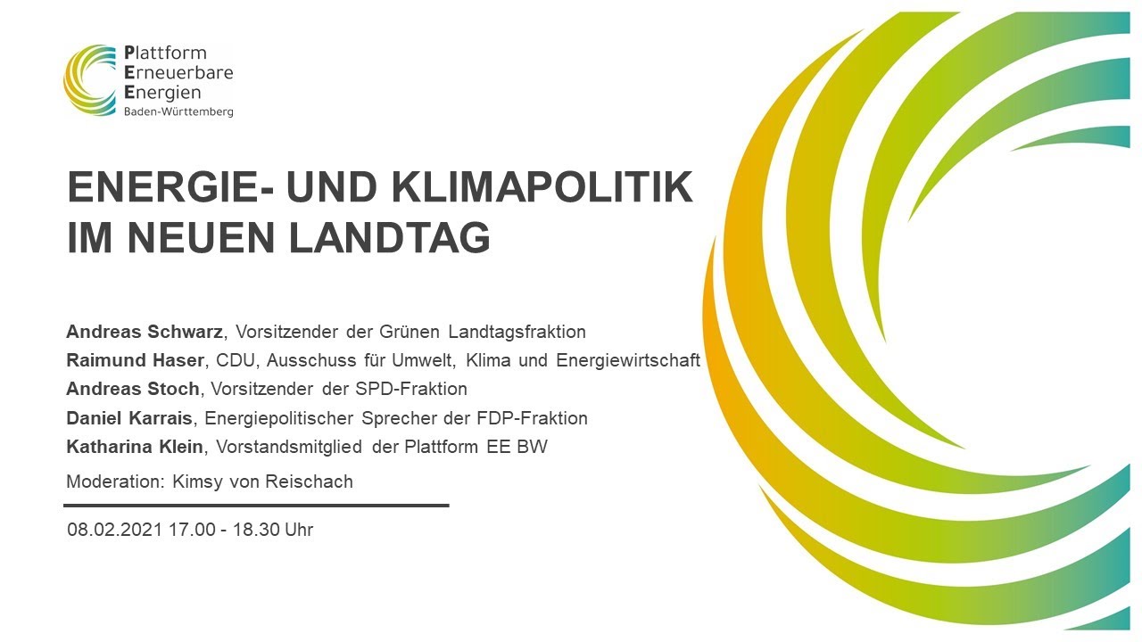 Landtagswahl in BW - Fraktionsvorsitzende im Gespräch mit der Plattform EE BW