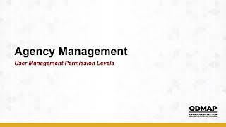 ODMAP Agency Admin Explainer Video