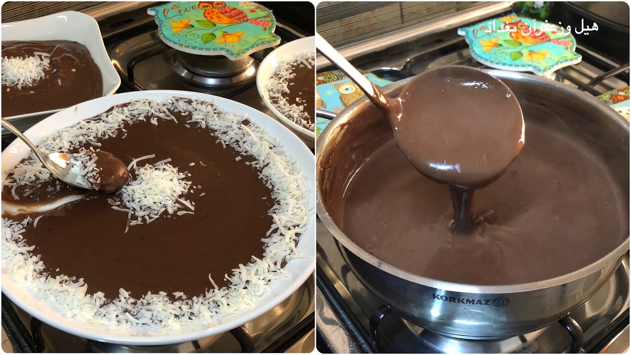 حلاوة محلبي الكاكاو اسهل واسرع تحلية باردة وتبرّد القلب قوام كريمي ناعم(حلا الدانيت)