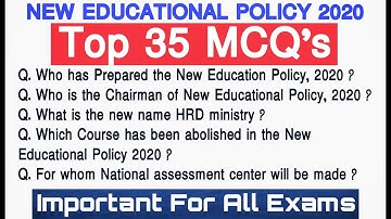 New Education Policy 2020 | Important MCQ