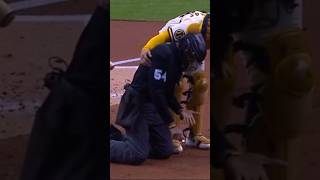 CB Bucknor, Home Plate Ump, Dropped Hard by Foul Ball