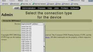 Configuring CUPS from a browser