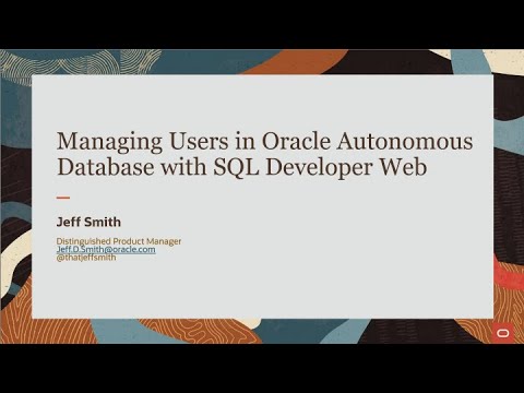 Managing your Users in Oracle Autonomous Database