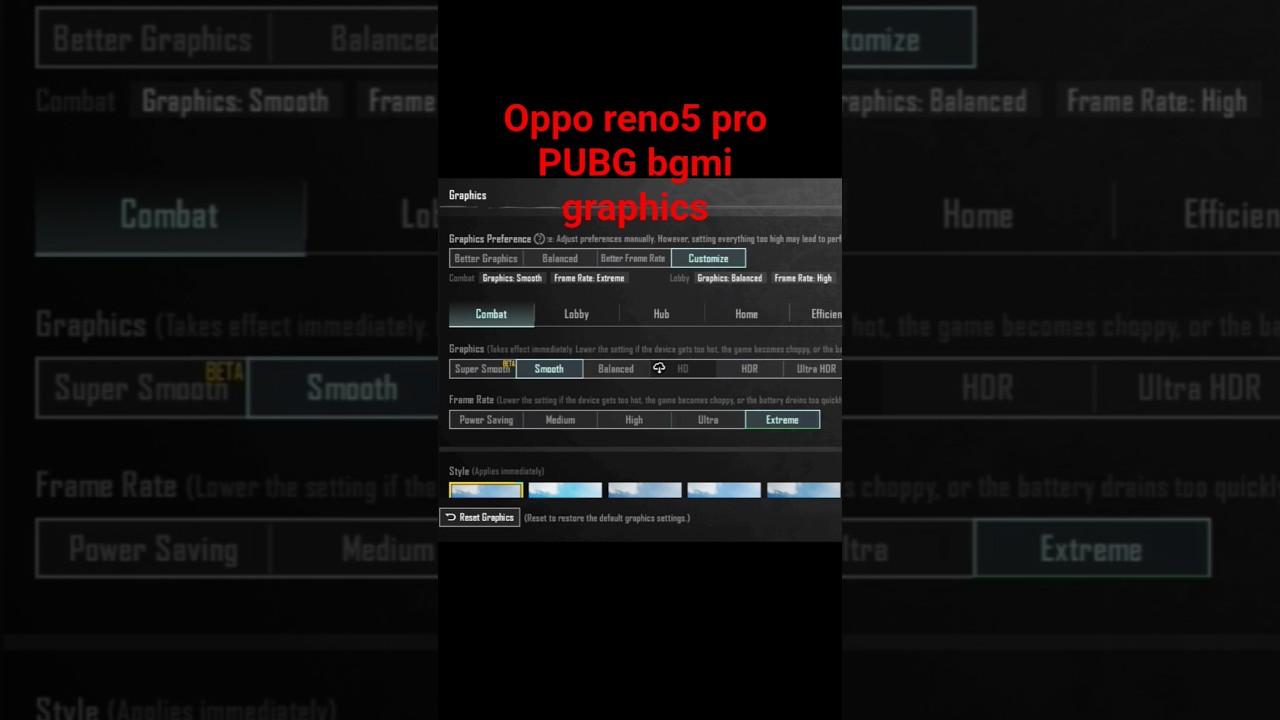 oppo reno5 pro PUBG bgmi graphics setting bgmi test pubg test