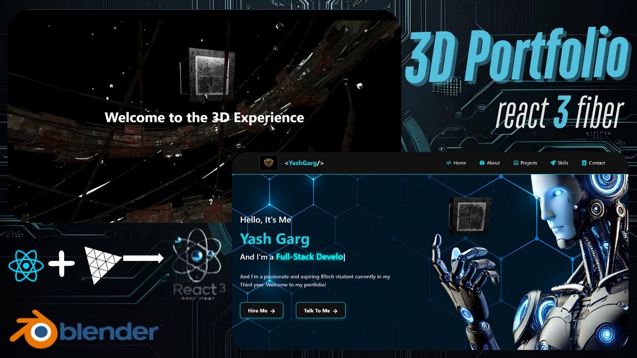 Interactive 3D Portfolio with React Three Fiber & Three.js | WebGL ...
