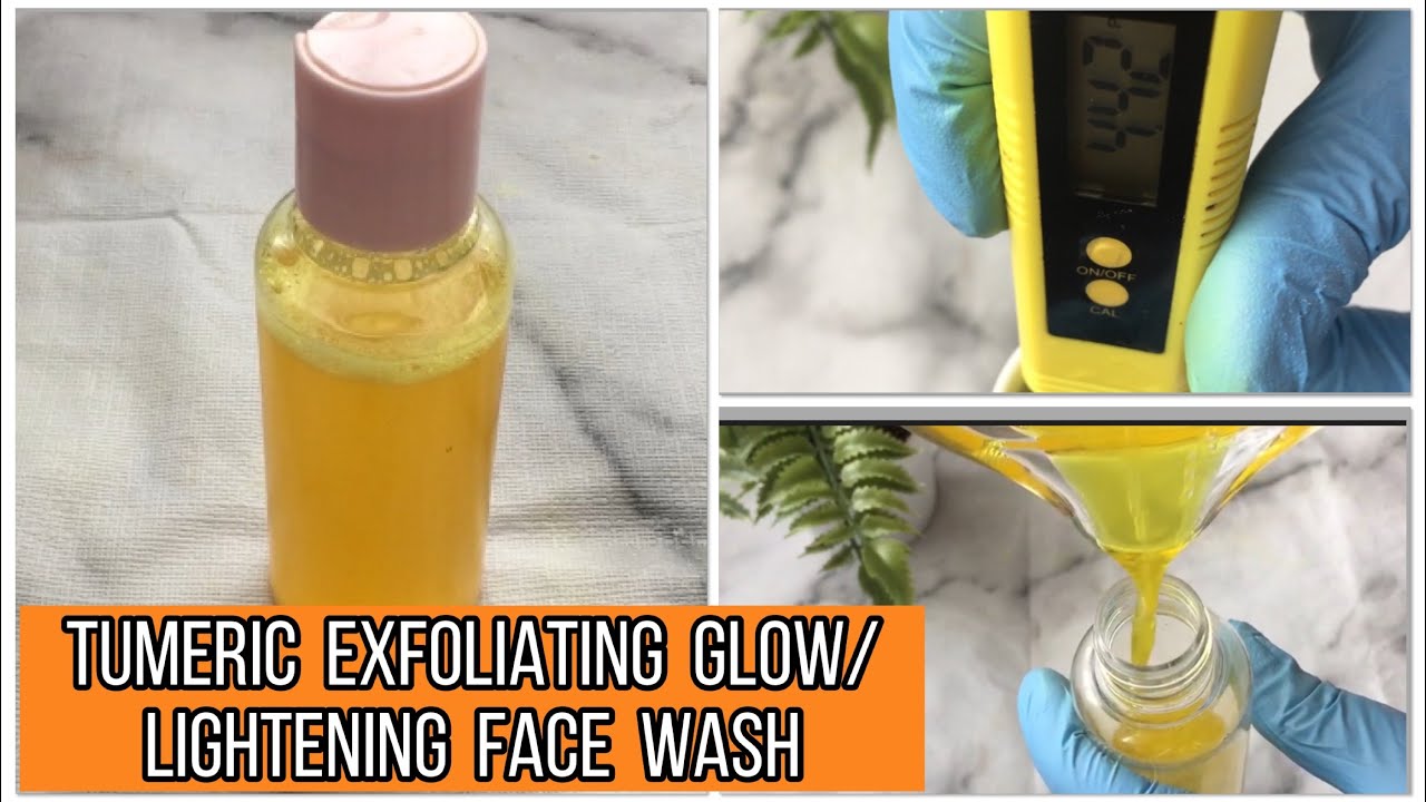 TUMERIC EXFOLIATING GLOW LIGHTENING FACE WASH.Diy Tumeric 