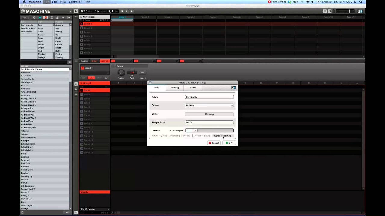 Maschine : setting up midi presets to control external hardware ...