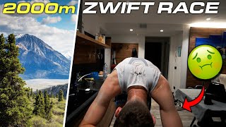 Attempting to win a Zwift race from 2000m above sea level